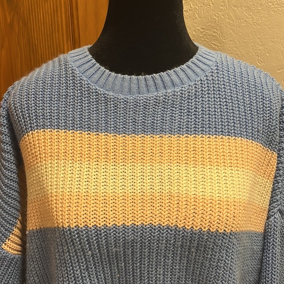 Asos Deisgn Striped Pastel Color Scoop Neck Sweater Sz 2 - Picture 2 of 6